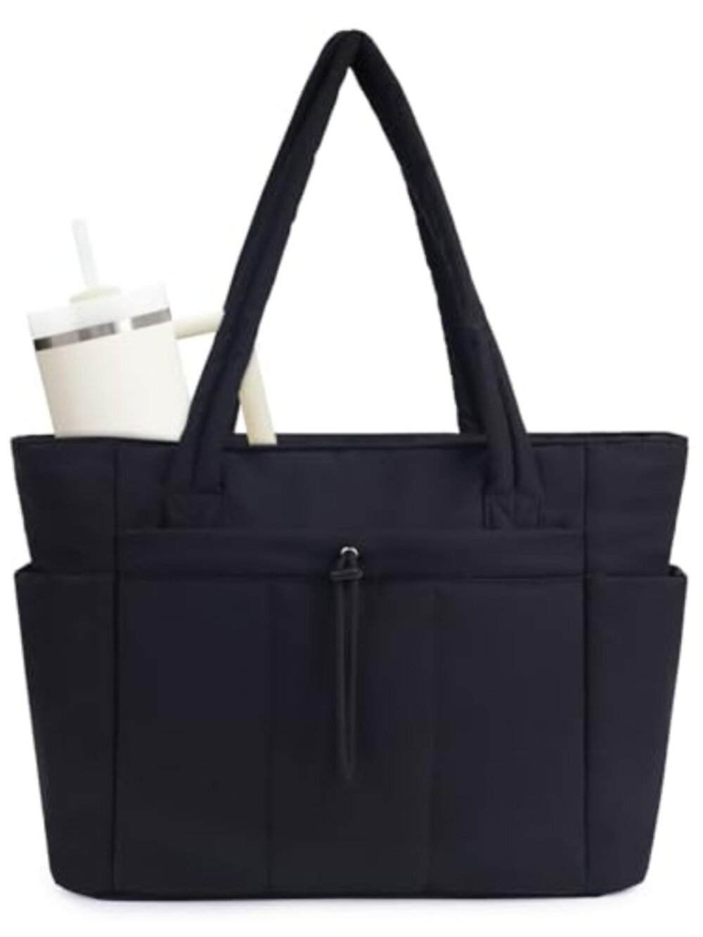 Puffy Tote Bag Lightweight 20L Water Resistant Fits 40oz Tumbler Work Travel